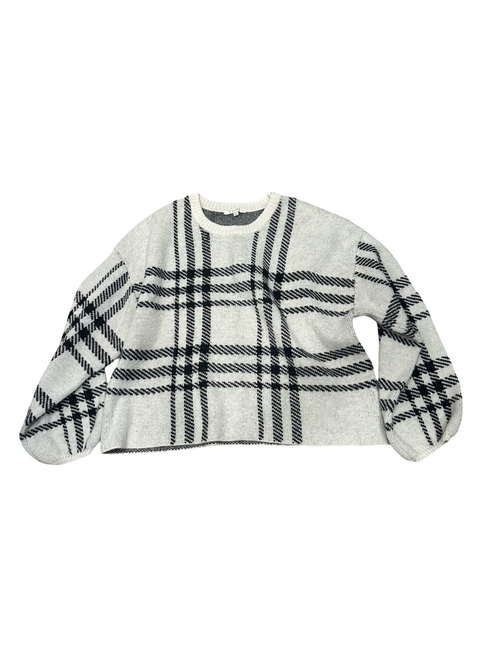GUC Z Supply Cozy Black & White Plaid Women's Large Sweater